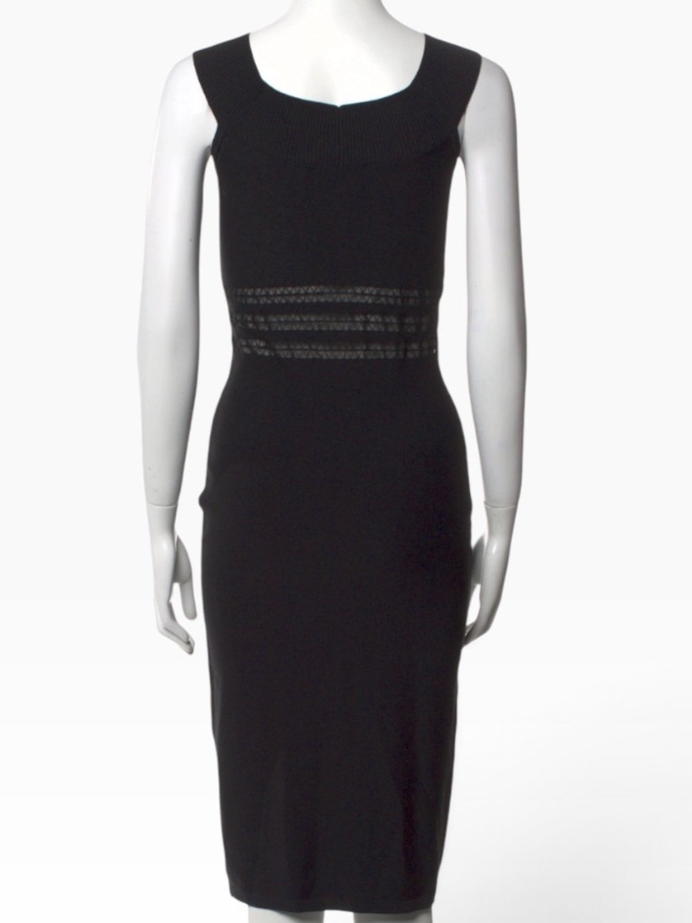 Jonathan Simkhai Tower Trim Band Black Knit Midi Dress S